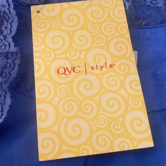 Victor Costa blue velvet ruffled lace Bolero Jacket - Picture 8 of 11